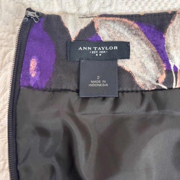 Ann Taylor Skirt Purple Floral Skirt - Picture 5 of 5